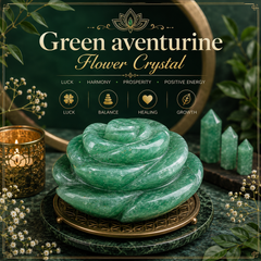GREEN AVENTURINE CRYSTAL FLOWER (STONE OF OPPORTUNITY) SIZE: 2 INCHES, 70-80 GMS