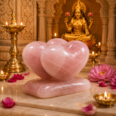 ROSE QUARTZ TWINFLAME HEART (LOVE STONE) SIZE: 2.5 INCHES, 200 GMS