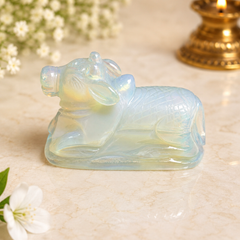 OPALITE CRYSTAL NANDI JI (MOON STONE) SIZE: 3 INCHES, 150 GMS