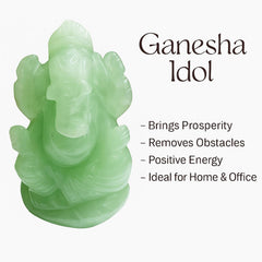 GREEN AVENTURINE CRYSTAL GANESH JI (STONE OF OPPORTUNITY) SIZE: 2 INCHES, 70-80 GMS