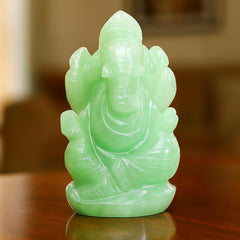 GREEN AVENTURINE CRYSTAL GANESH JI (STONE OF OPPORTUNITY) SIZE: 2 INCHES, 70-80 GMS
