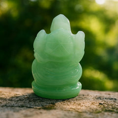 GREEN AVENTURINE CRYSTAL GANESH JI (STONE OF OPPORTUNITY) SIZE: 2 INCHES, 70-80 GMS