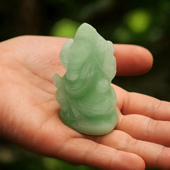 GREEN AVENTURINE CRYSTAL GANESH JI (STONE OF OPPORTUNITY) SIZE: 2 INCHES, 70-80 GMS