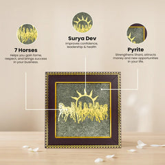 7 HORSES RAW PYRITE FRAME (7.5 X 7.5 INCHES)