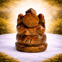 TIGER EYE CRYSTAL GANESH JI (STONE OF BUSINESS) SIZE: 2 INCHES, 50-80 GMS