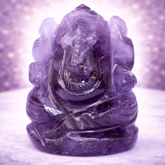 AMETHYST CRYSTAL GANESH JI (STONE OF PROTECTION) SIZE: 2 INCHES, 70-80 GMS