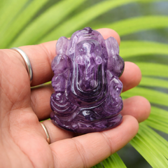 AMETHYST CRYSTAL GANESH JI (STONE OF PROTECTION) SIZE: 2 INCHES, 70-80 GMS