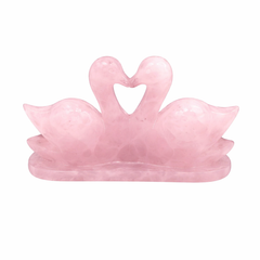 ROSE QUARTZ CRYSTAL LOVE BIRDS (LOVE STONE) SIZE: 4X2 INCHES, 175-200 GMS