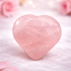 ROSE QUARTZ CRYSTAL HEART (LOVE STONE) SIZE: 2 INCHES, 80-100 GMS