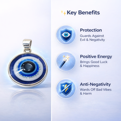 PURE SILVER EVIL EYE PENDANT SIZE: DIAMETER 20MM MATERIAL: 925 SILVER