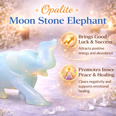 OPALITE CRYSTAL ELEPHANT (MOON STONE) SIZE: 2 INCHES, 90-100 GMS