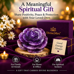 AMETHYST CRYSTAL FLOWER (STONE OF PROTECTION) SIZE: 2 INCHES, 80-100 GMS