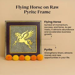 FLYING HORSE RAW PYRITE FRAME (7.5 X 7.5 INCHES)