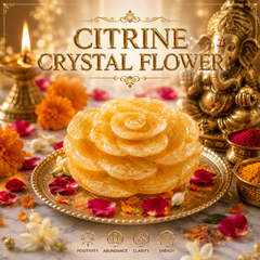 CITRINE CRYSTAL FLOWER (HAPPY STONE) SIZE: 2 INCHES, 70-80 GMS
