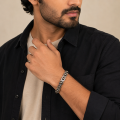 METAL RAW PYRITE BRACELET (SILVER COLOR)