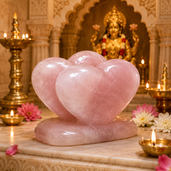 ROSE QUARTZ TWINFLAME HEART (LOVE STONE) SIZE: 2.5 INCHES, 200 GMS