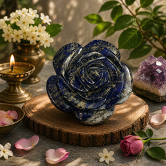 LAPIS LAZULI CRYSTAL FLOWER (STONE OF GOD) SIZE: 2 INCHES, 75-100 GMS