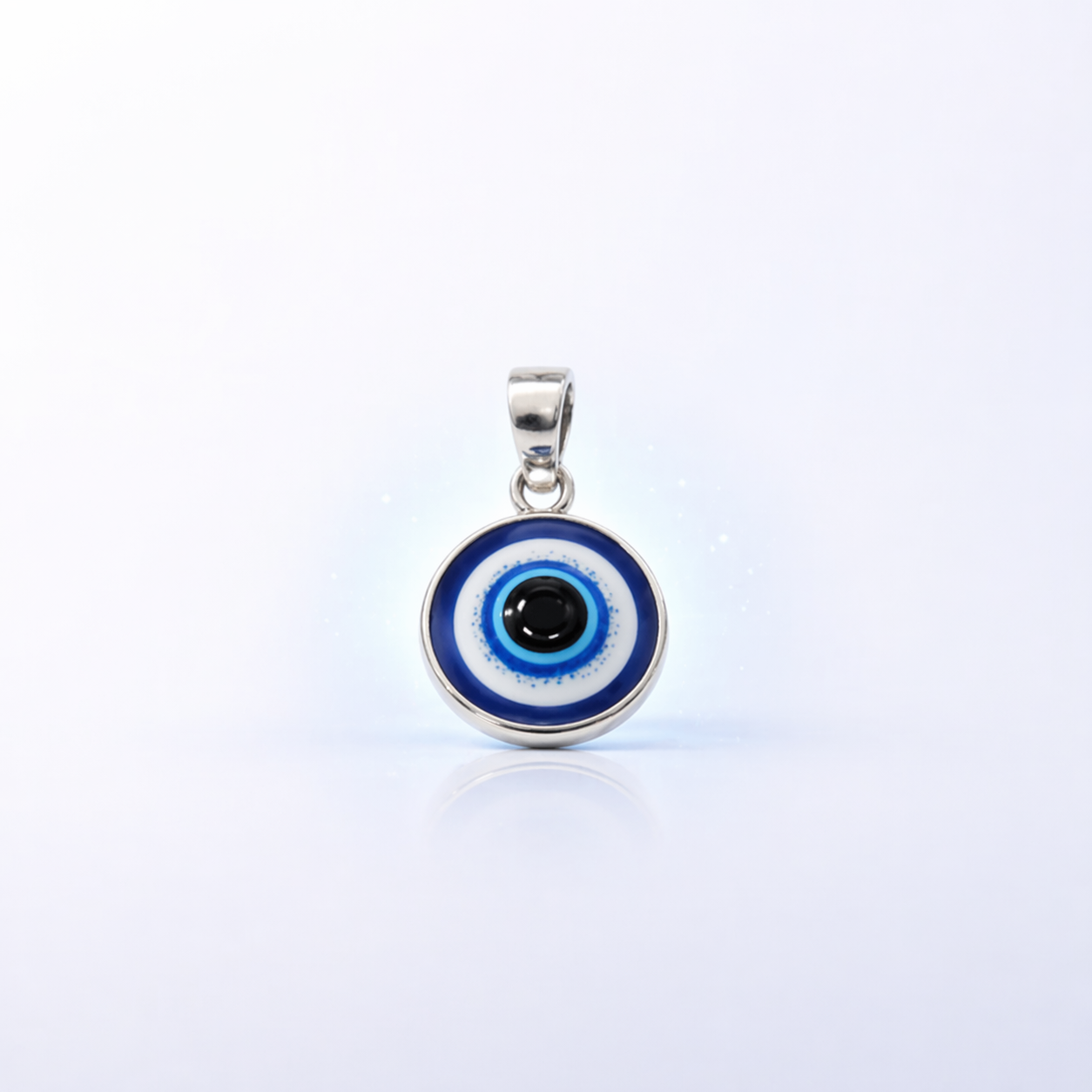 PURE SILVER EVIL EYE PENDANT  SIZE: DIAMETER 20MM MATERIAL: 925 SILVER