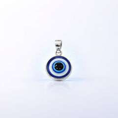 PURE SILVER EVIL EYE PENDANT  SIZE: DIAMETER 20MM MATERIAL: 925 SILVER
