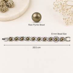 METAL RAW PYRITE BRACELET (SILVER COLOR)