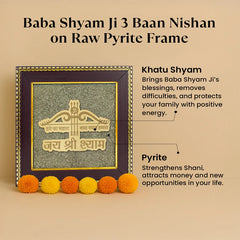 KHATU JI JAI SHREE SHYAM RAW PYRITE FRAME (7.5 X 7.5 INCHES)