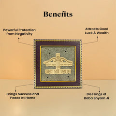KHATU JI JAI SHREE SHYAM RAW PYRITE FRAME (7.5 X 7.5 INCHES)