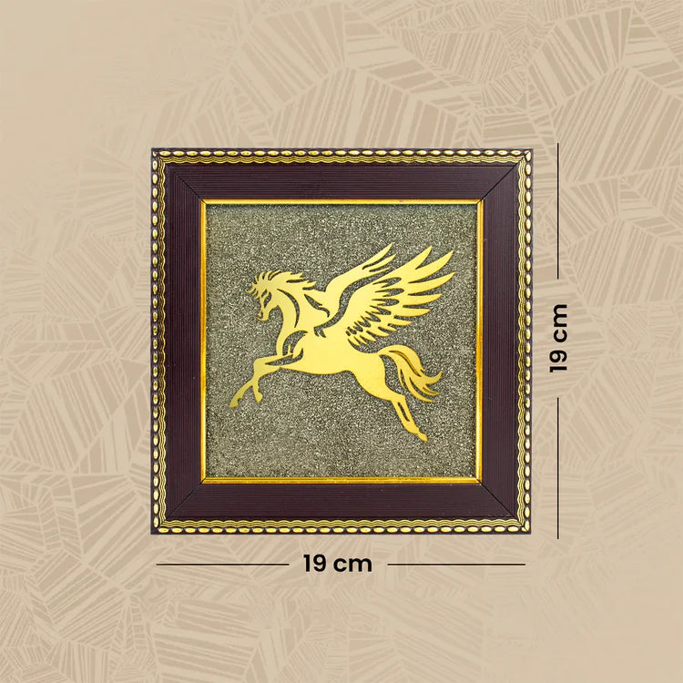 FLYING HORSE RAW PYRITE FRAME (7.5 X 7.5 INCHES)