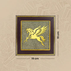 FLYING HORSE RAW PYRITE FRAME (7.5 X 7.5 INCHES)