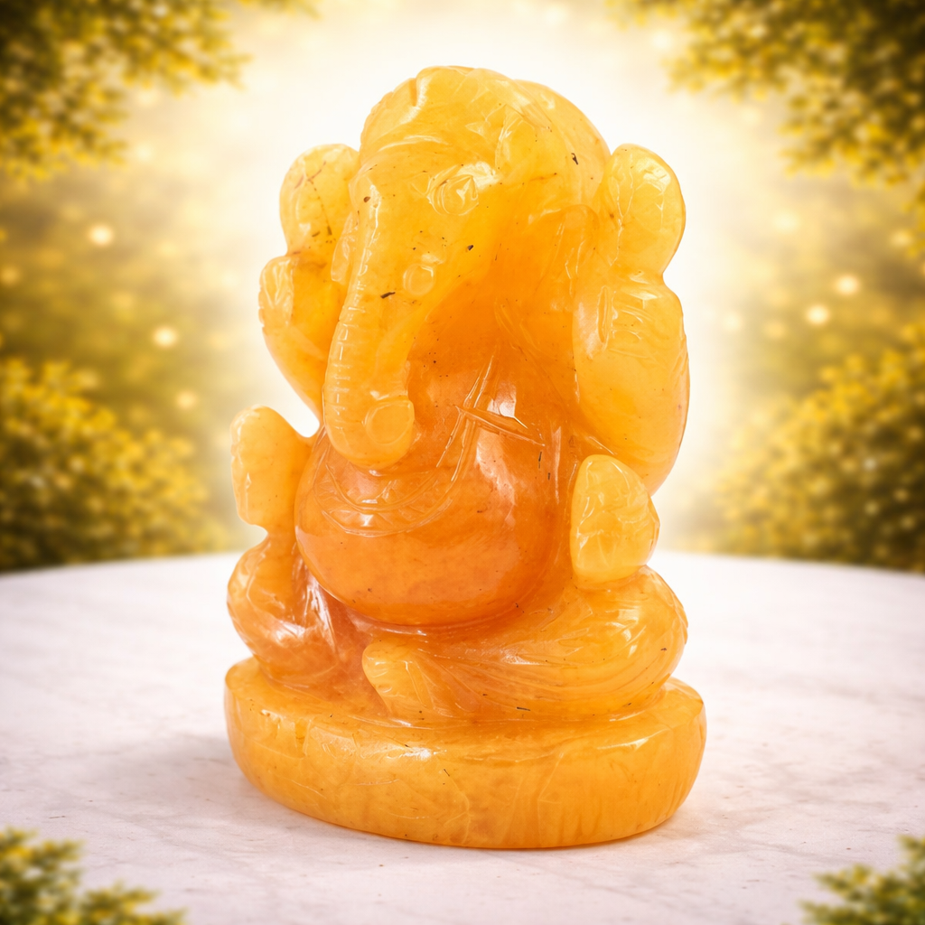 CITRINE CRYSTAL GANESH JI (HAPPY STONE) SIZE: 2 INCHES, 70-80 GMS