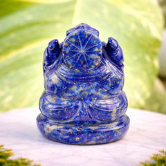 LAPIS LAZULI CRYSTAL GANESH JI (STONE OF GOD) SIZE: 2 INCHES, 75-100 GMS