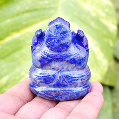 LAPIS LAZULI CRYSTAL GANESH JI (STONE OF GOD) SIZE: 2 INCHES, 75-100 GMS