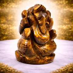 TIGER EYE CRYSTAL GANESH JI (STONE OF BUSINESS) SIZE: 2 INCHES, 50-80 GMS