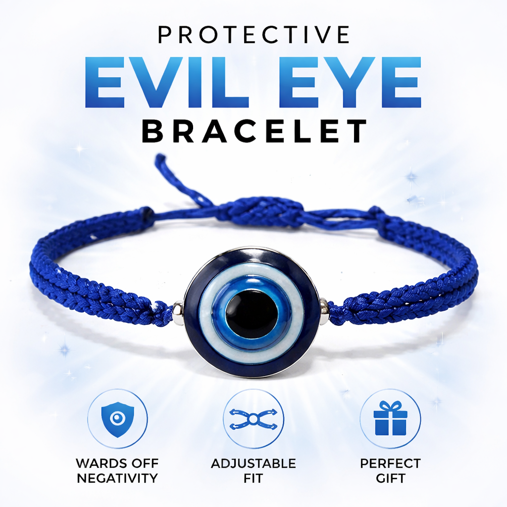 PURE SILVER EVIL EYE BRACELET SIZE: DIAMETER 25MM MATERIAL: 925 SILVER