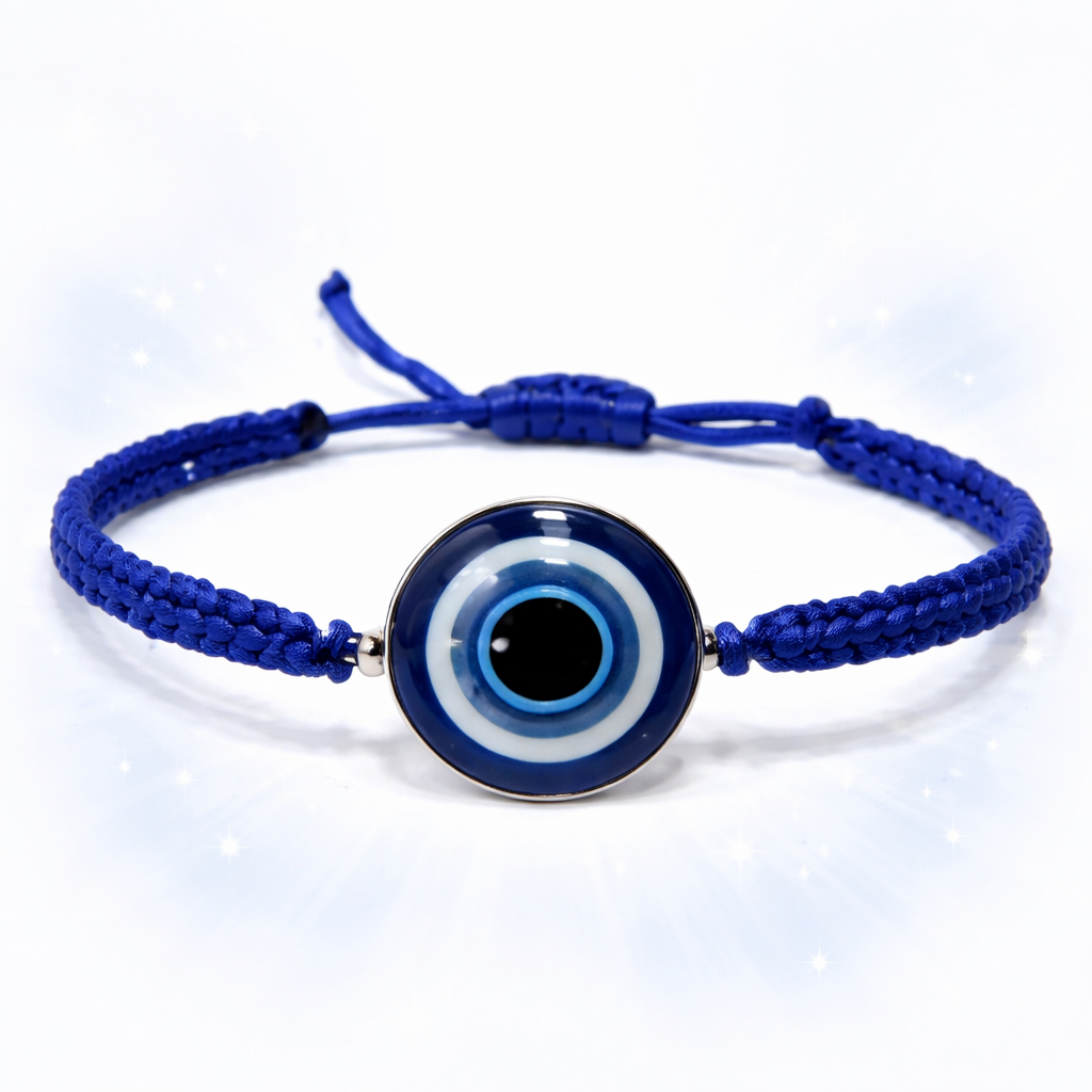 PURE SILVER EVIL EYE BRACELET SIZE: DIAMETER 25MM MATERIAL: 925 SILVER