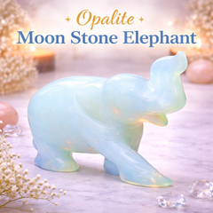 OPALITE CRYSTAL ELEPHANT (MOON STONE)  SIZE: 2 INCHES, 90-100 GMS