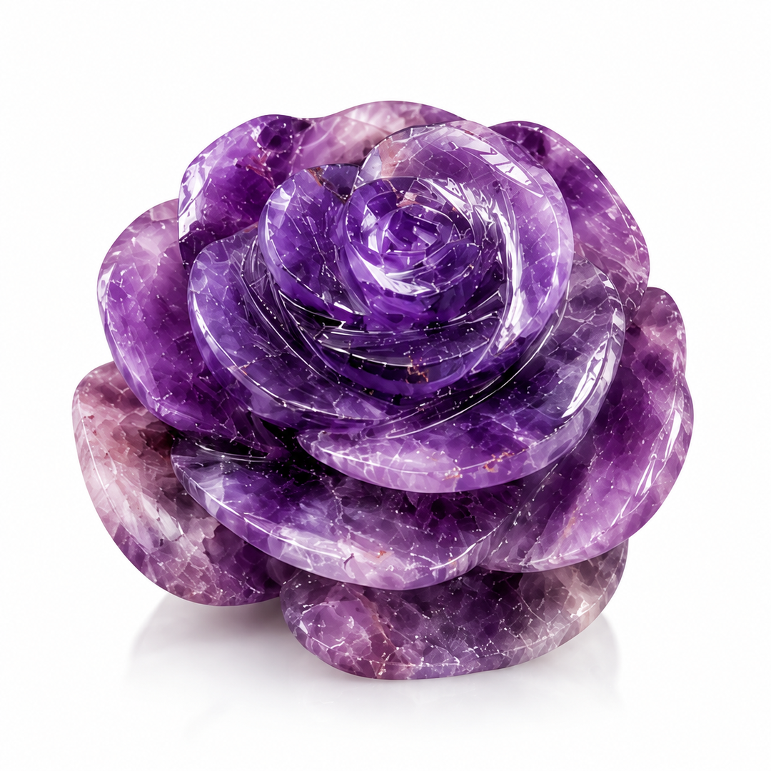 AMETHYST CRYSTAL FLOWER (STONE OF PROTECTION) SIZE: 2 INCHES, 80-100 GMS