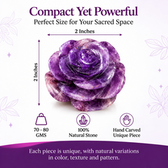 AMETHYST CRYSTAL FLOWER (STONE OF PROTECTION) SIZE: 2 INCHES, 80-100 GMS