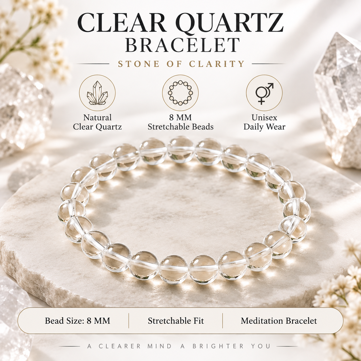 CLEAR QUARTZ BRACELET
