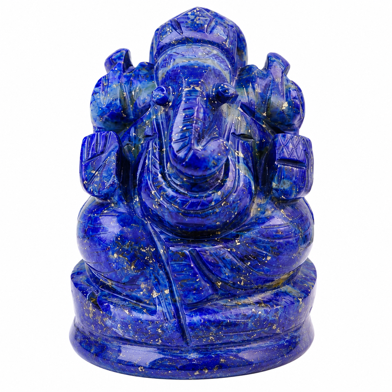 LAPIS LAZULI CRYSTAL GANESH JI (STONE OF GOD) SIZE: 2 INCHES, 80-100 GMS
