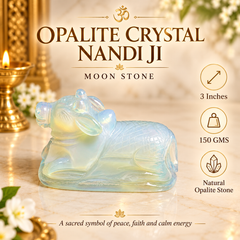OPALITE CRYSTAL NANDI JI (MOON STONE)  SIZE: 3 INCHES, 150 GMS