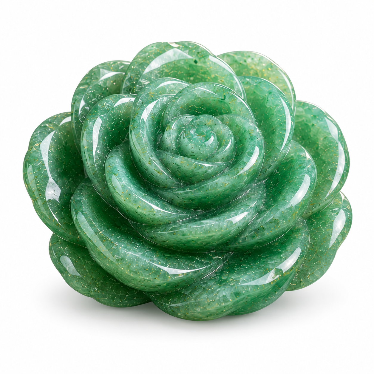 GREEN AVENTURINE CRYSTAL FLOWER (STONE OF OPPORTUNITY) SIZE: 2 INCHES, 80-100 GMS