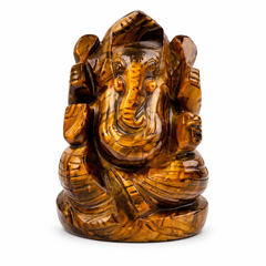 TIGER EYE CRYSTAL GANESH JI (STONE OF BUSINESS) SIZE: 2 INCHES, 80-100 GMS