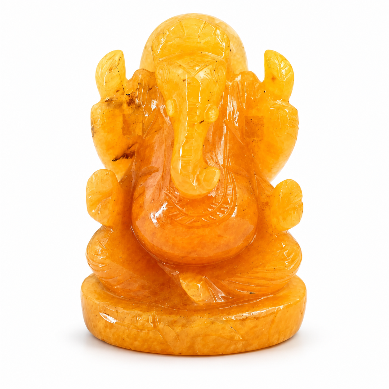 CITRINE CRYSTAL GANESH JI (HAPPY STONE) SIZE: 2 INCHES, 80-100 GMS