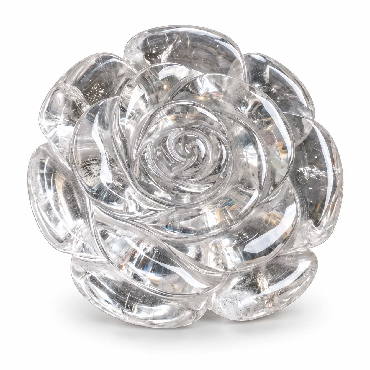 CLEAR QUARTZ CRYSTAL FLOWER (STONE OF POWER) SIZE: 2 INCHES, 80-100 GMS