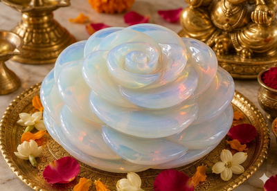 OPALITE CRYSTAL FLOWER (MOON STONE)  SIZE: 2 INCHES, 90-100 GMS