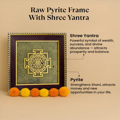SHREE YANTRA RAW PYRITE FRAME  (7.5 X 7.5 INCHES)