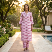 Baby Pink Kurta and Bottom Set for Women
