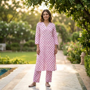 Baby Pink Kurta and Bottom Set for Women
