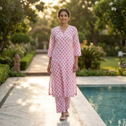 Baby Pink Kurta and Bottom Set for Women