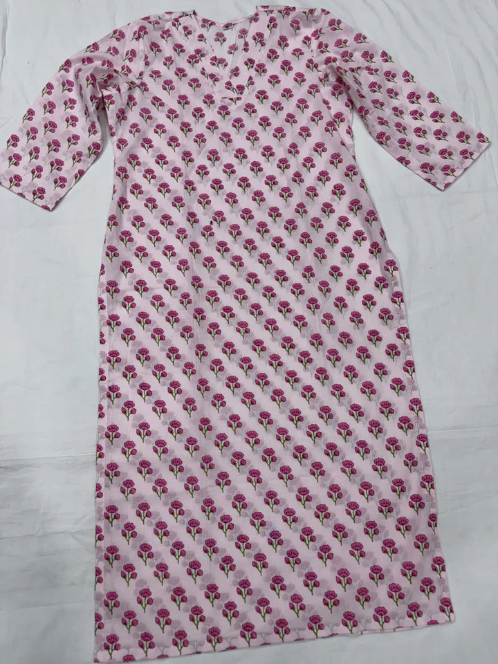 Baby Pink Kurta and Bottom Set for Women